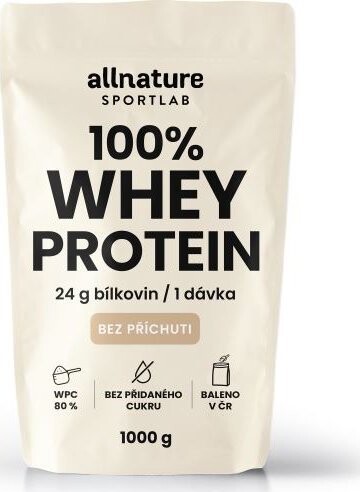 Allnature Sportlab 100 % Whey proteín bez príchuti 1000 g