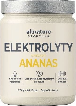 Allnature Sportlab – Elektrolyty, ananás, 274 g