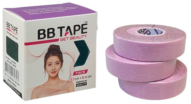 BB Tape Tejp na tvár pruhy 1,7 cm ružová cherry 3 ks