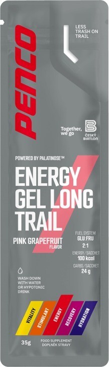 Penco Energy gel LONG TRAIL, 35 g, ružový grep