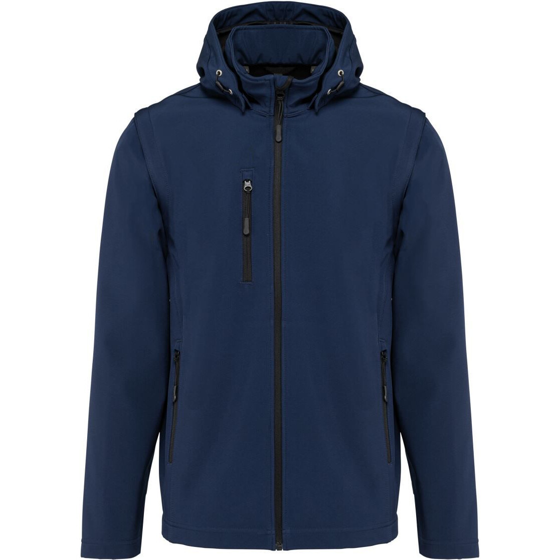 Bunda softshellová Kariban 3-vrstvová s kapucňou - navy, S