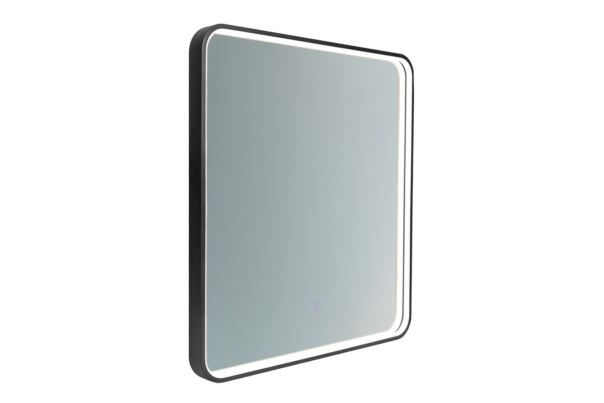 Dotykové nástěnné zrcadlo s LED osvětlením VEGA 60x65 cm černé