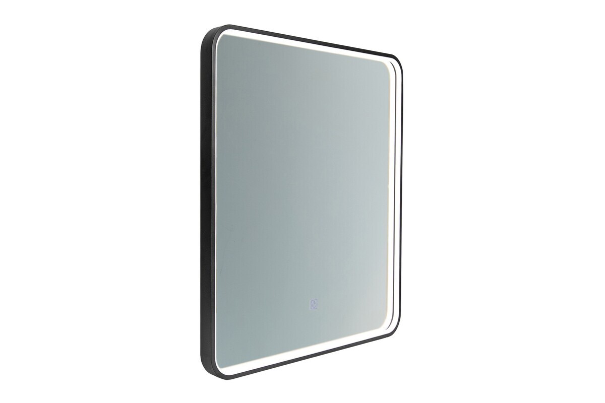 Dotykové nástěnné zrcadlo s LED osvětlením VEGA 65x80 cm černé
