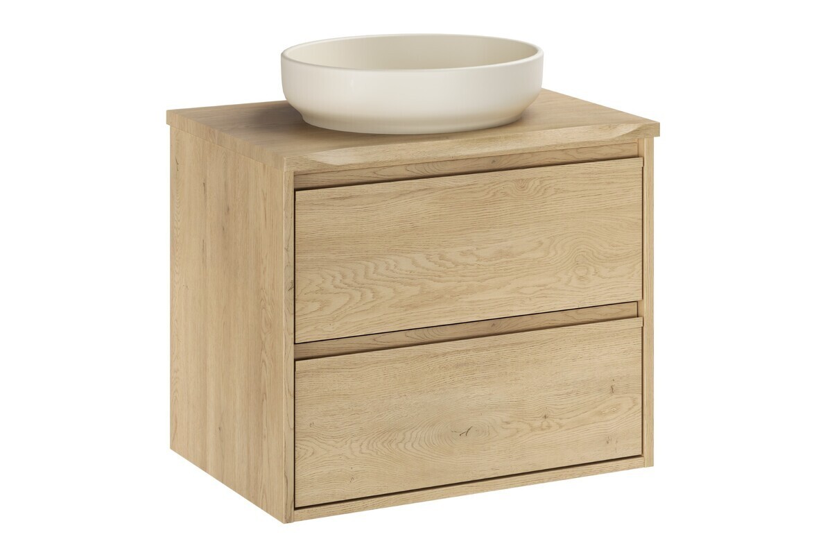Závěsná skříňka Viola River s deskou a umyvadlem 60 cm dub cremona/ivory