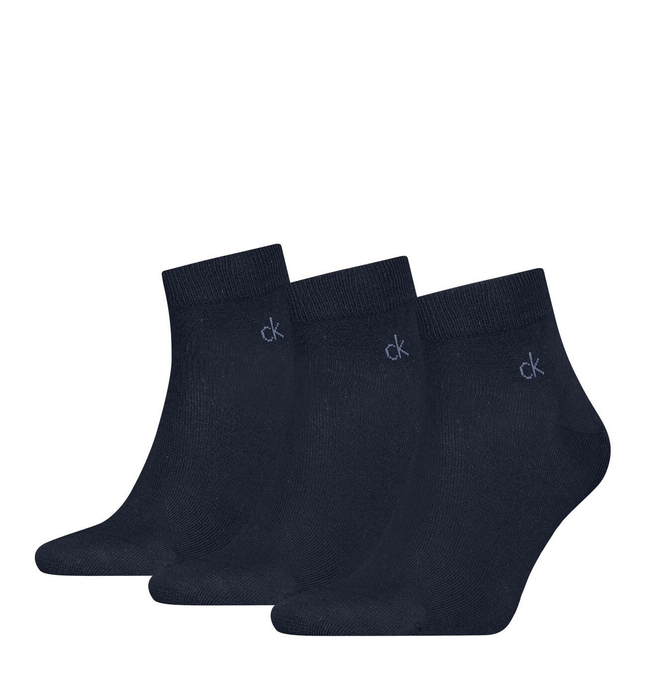 CALVIN KLEIN - pánske ponožky 3PACK quarter navy s logom CK