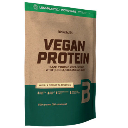 BIOTECHUSA Vegan protein príchuť vanilka cookies 500 g