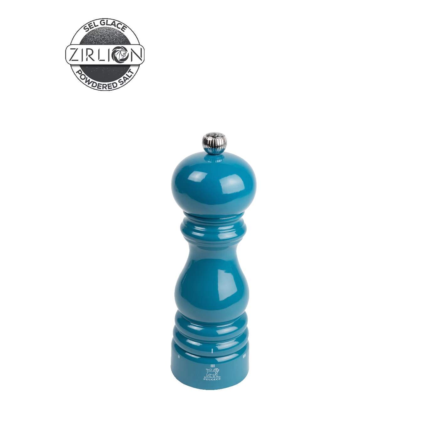 Peugeot Drevený mlynček ParisRama na soľ u’Select Zirlion, 18 cm, modrý 4351300