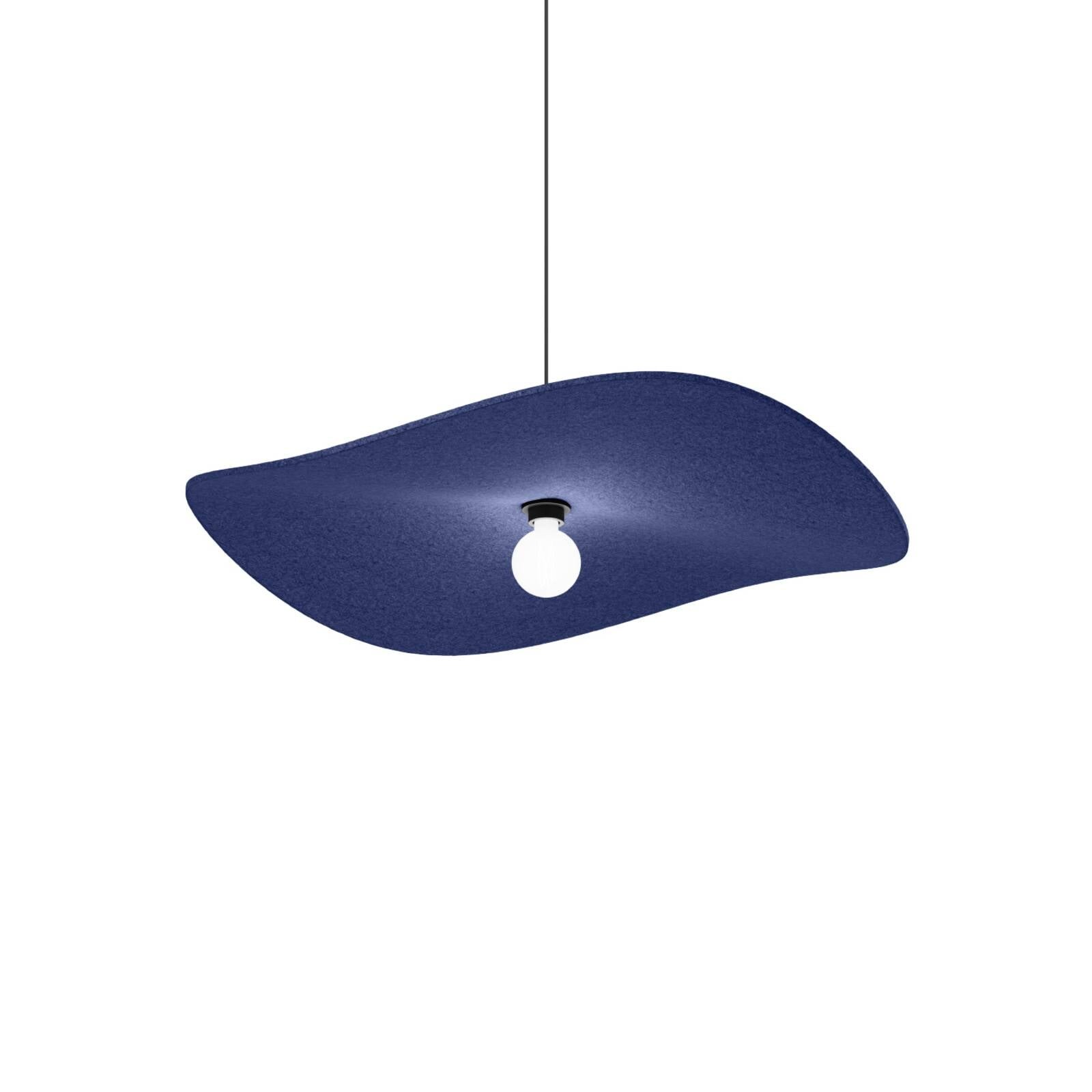 WEVER & DUCRÉ & Závesné svietidlo Wave Soft 3.0, plsť, indigo, 100 cm