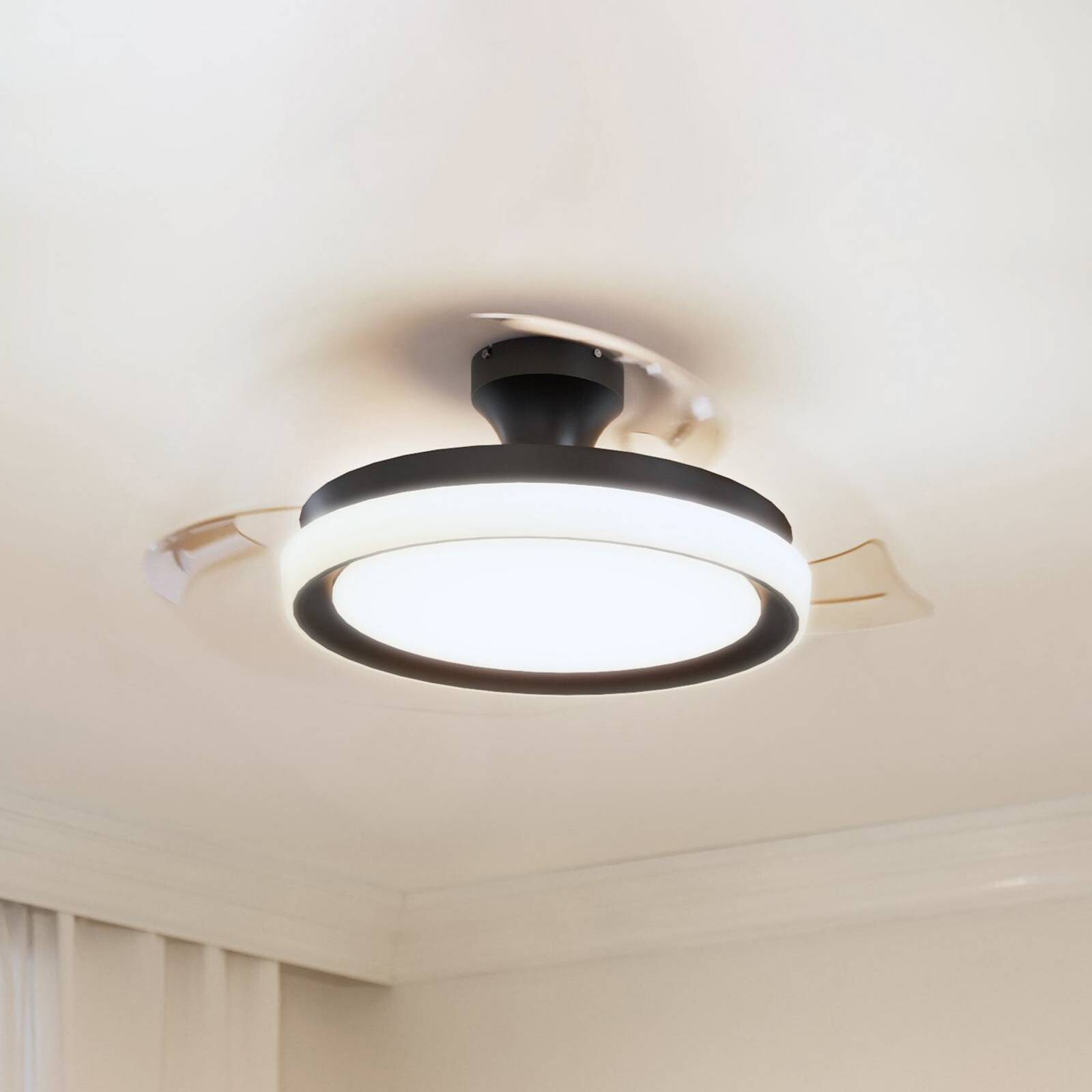Stropný ventilátor Philips LED Bliss čierno-biely, tichý, CCT
