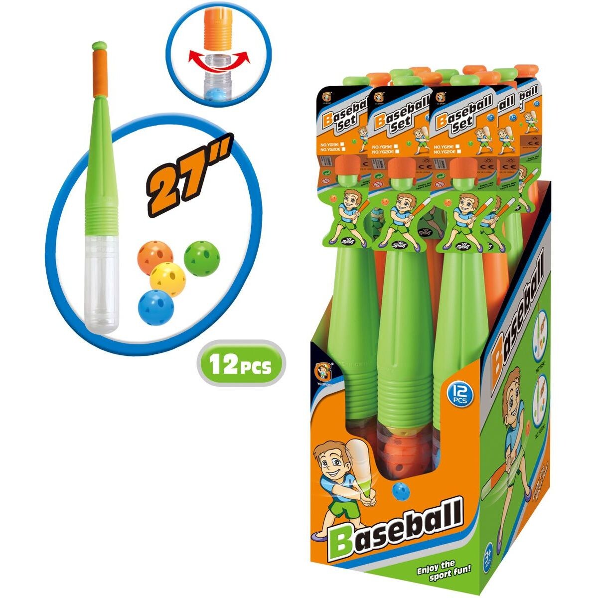 Baseballová sada s loptičkami 69 cm - 2 druhy