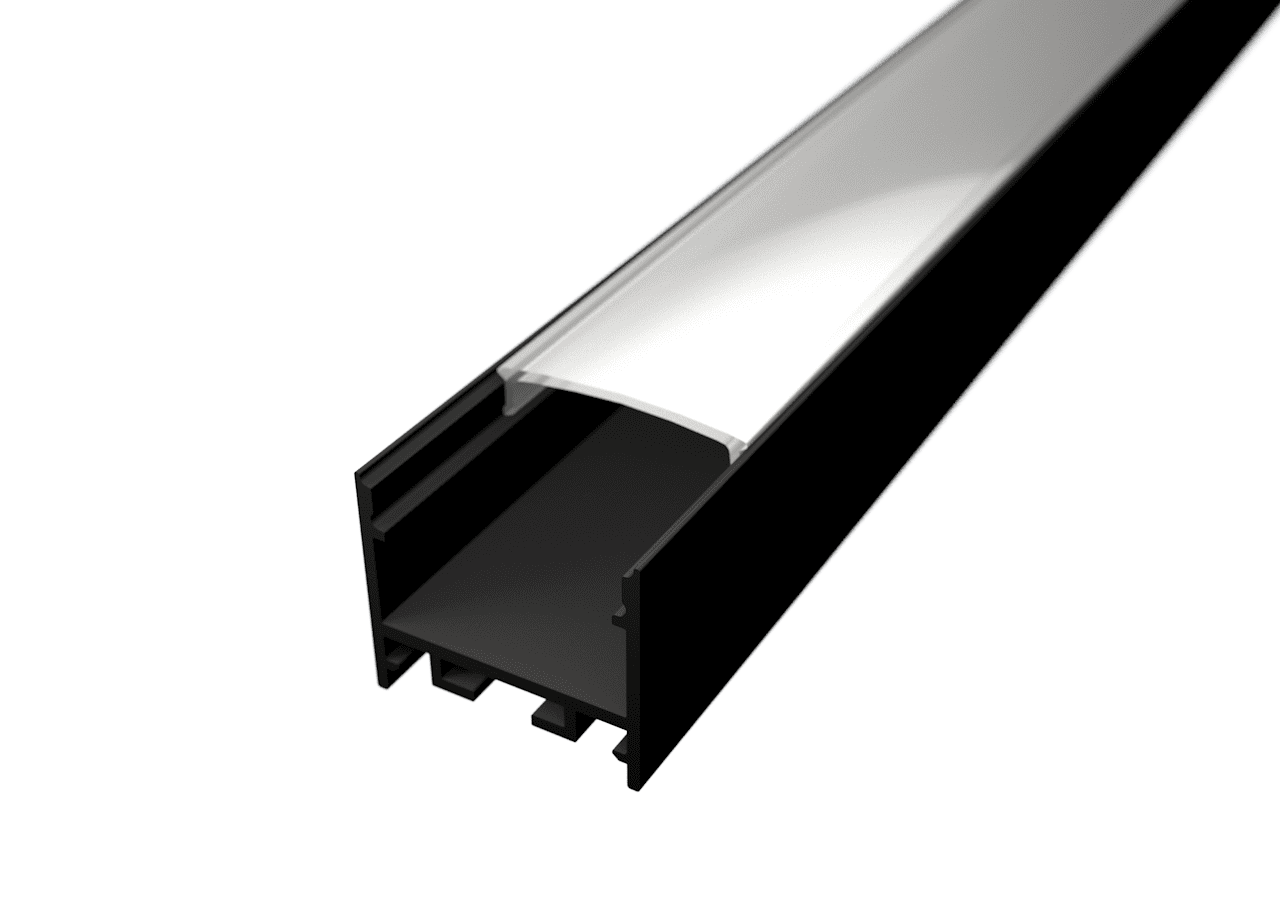 LED Solution Nástenný profil pre LED pásiky a pre konštrukciu svietidiel N21 čierny Vyberte variantu a dĺžku: Profil bez difúzora 2m LP112B