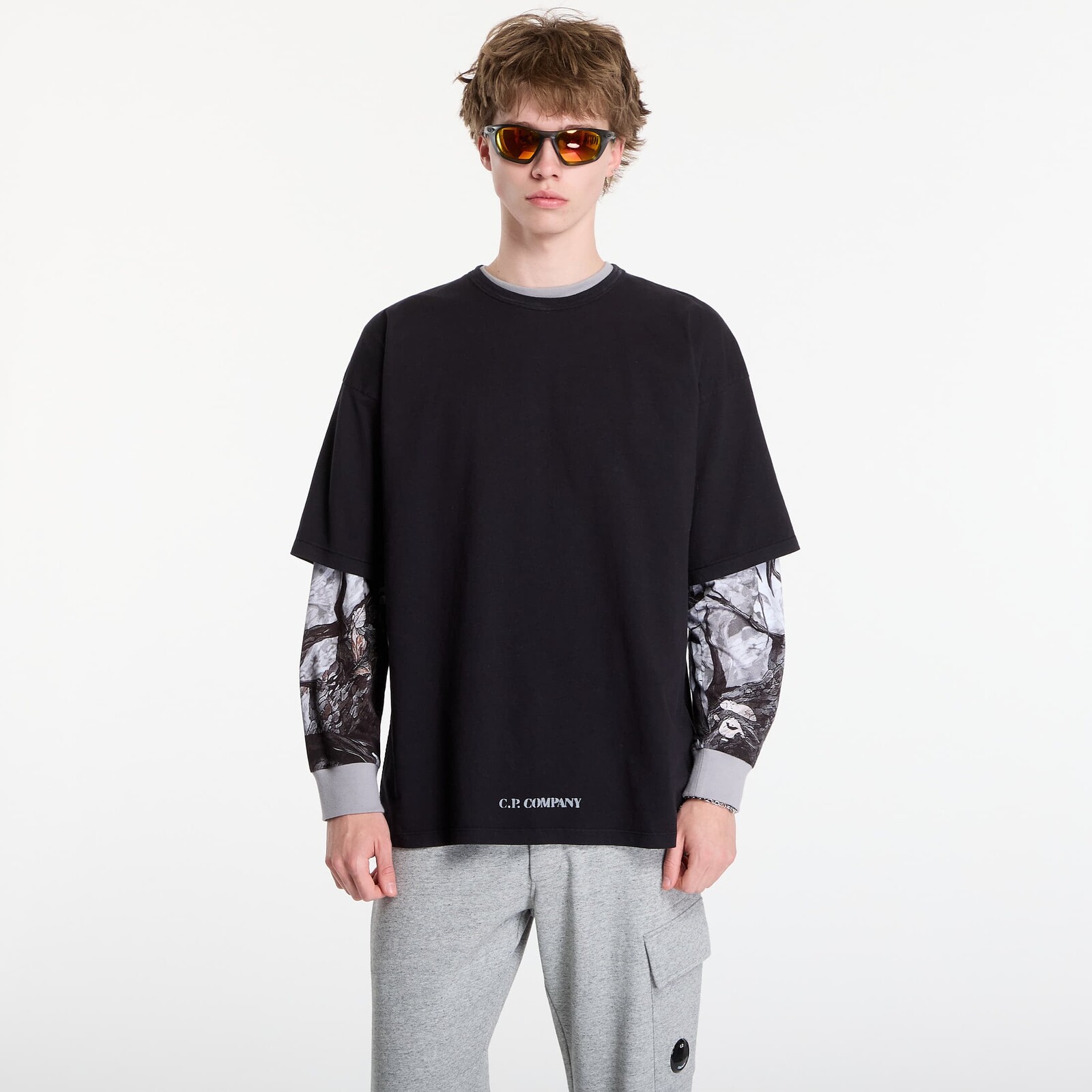 Tričko C.P. Company 1020 Jersey Short Sleeve Stencil T-Shirt Black L