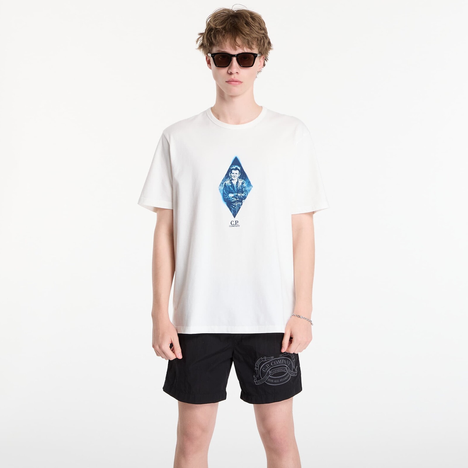 Tričko C.P. Company Compact 20/1 Jersey Short Sleeve British Sailor T-Shirt Off White S