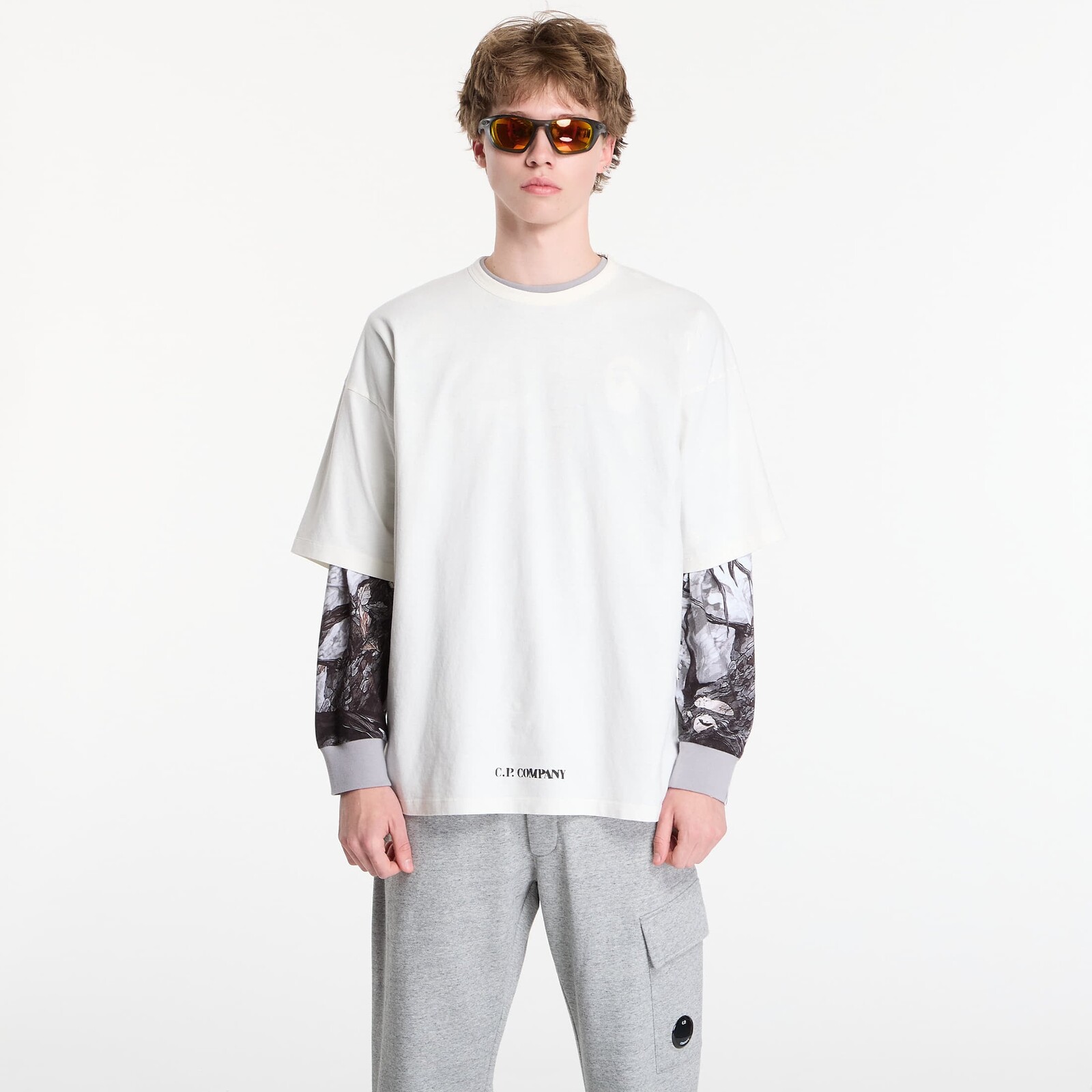 Tričko C.P. Company 1020 Jersey Short Sleeve Stencil T-Shirt Gauze White S