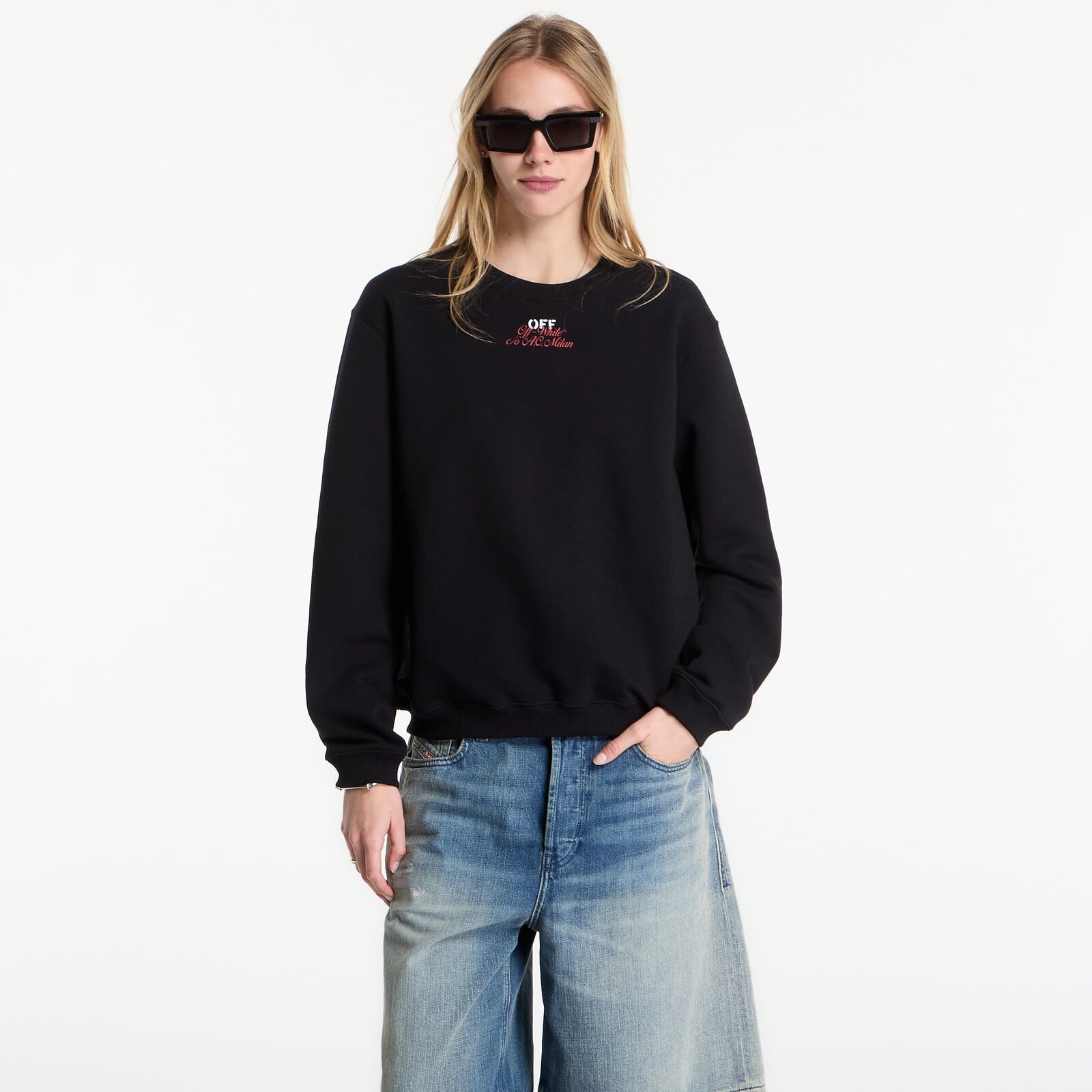 Mikina Off-White x AC Milan Reg Crew Black/ No Color XXS