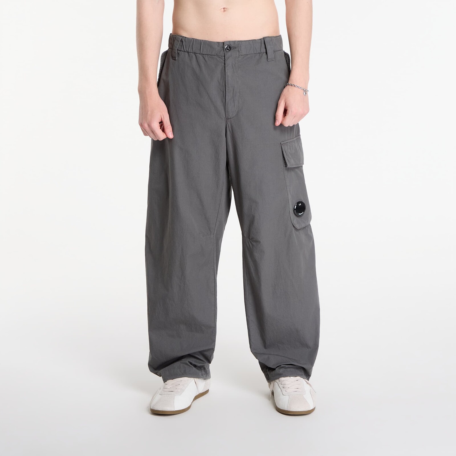 C.P. Company Cotton Rip-Stop Boxy Lens Cargo Pants Gunmetal L