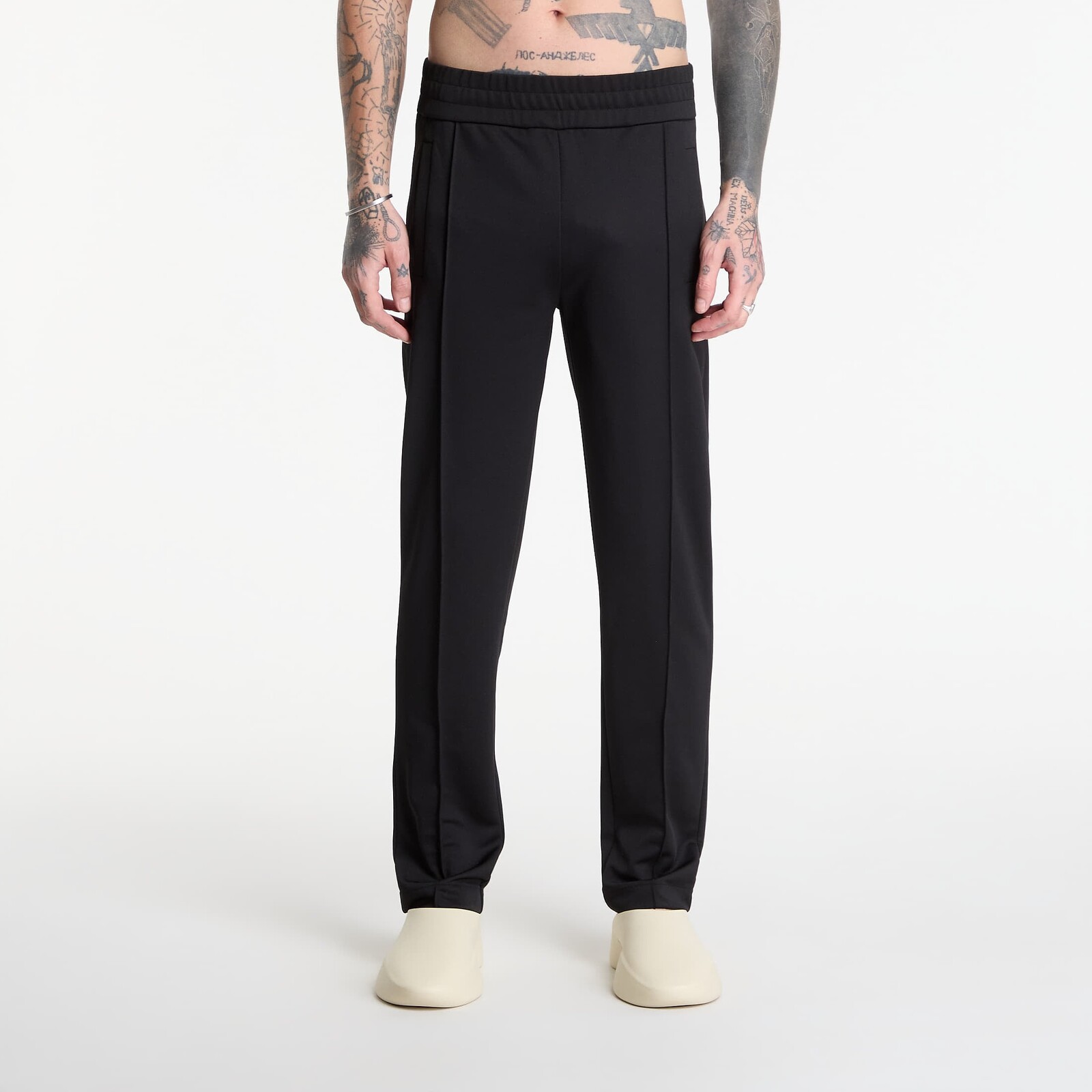 Tepláky Palm Angels Back Curved Logo Track Pants Black/ Off White XXL