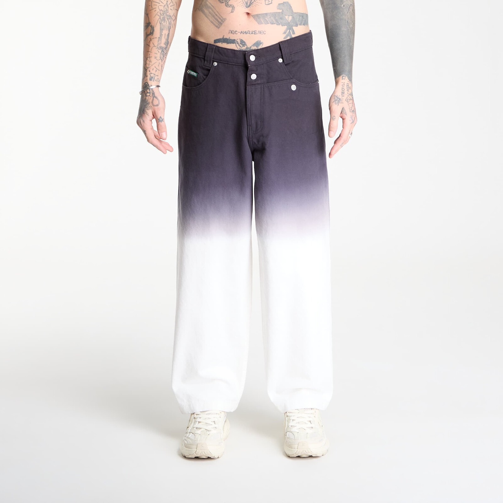 Džínsy PLEASURES Dipdye Work Pants Black 36
