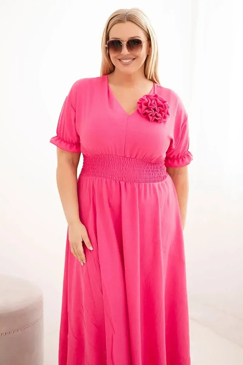 Dámske šaty Kesi Plus Size s ružovými detailmi