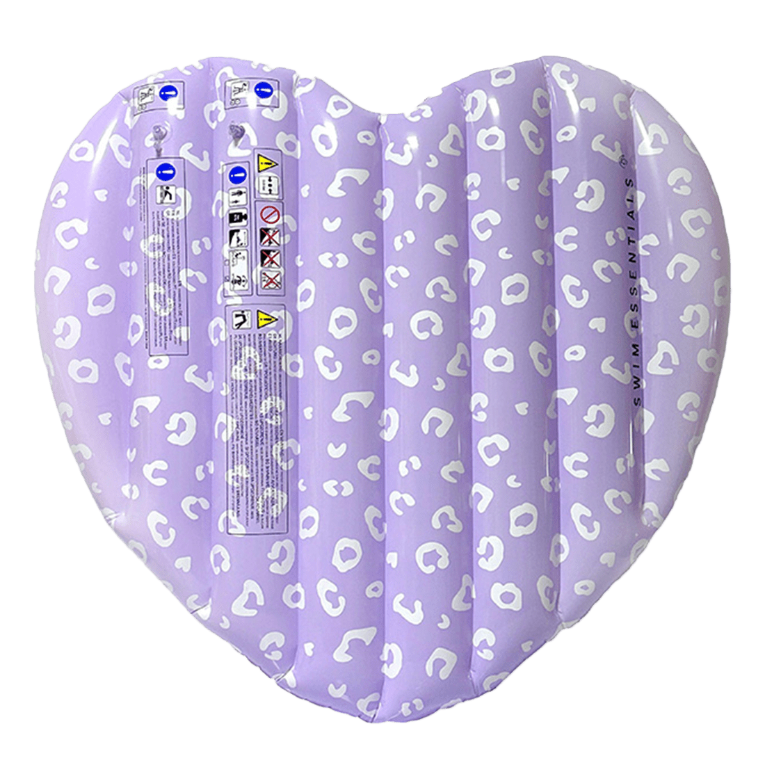 Swim Essentials Nafukovací lehátko Srdce Lila Leopard 150 cm