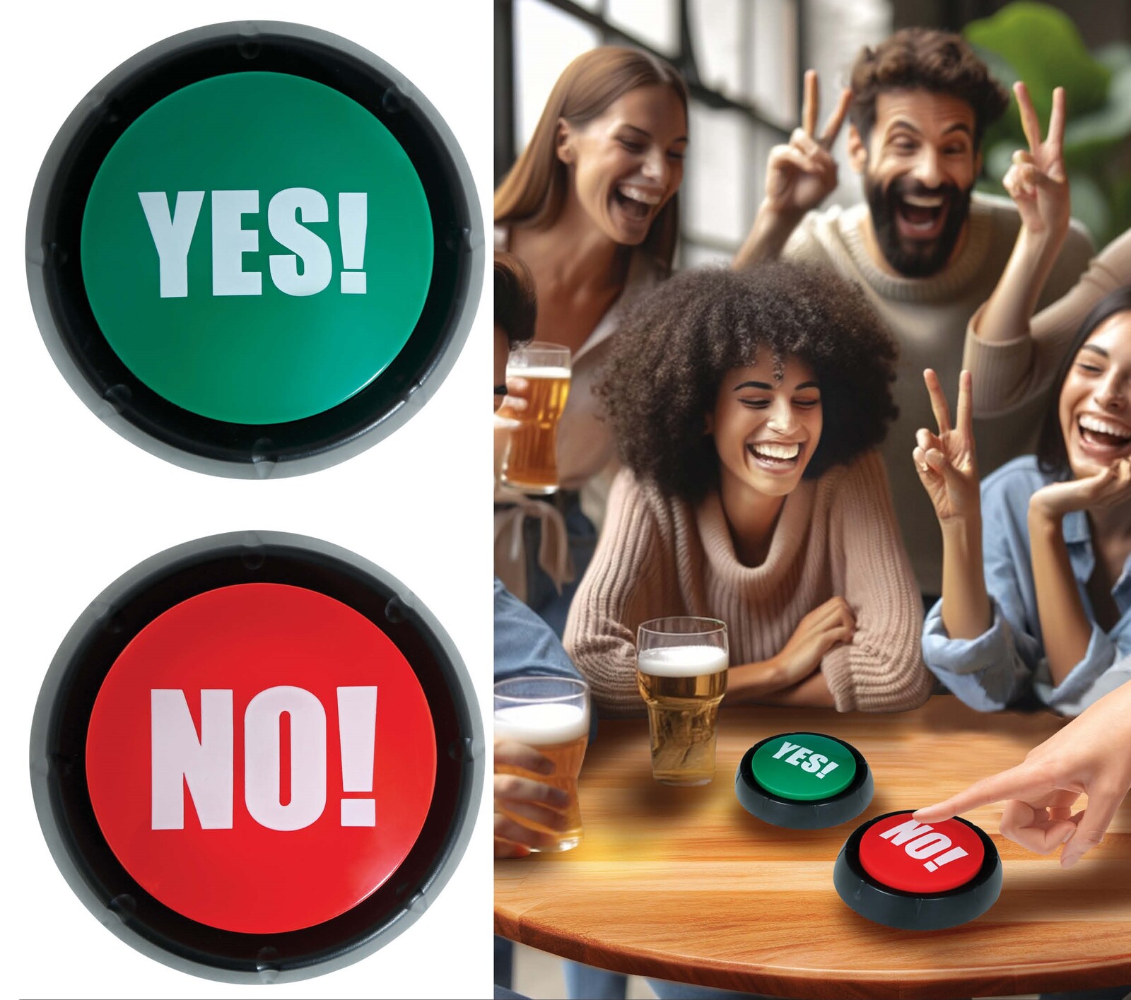 Guirca Bzučiak pre hry a kvízy - YES & NO 9 cm