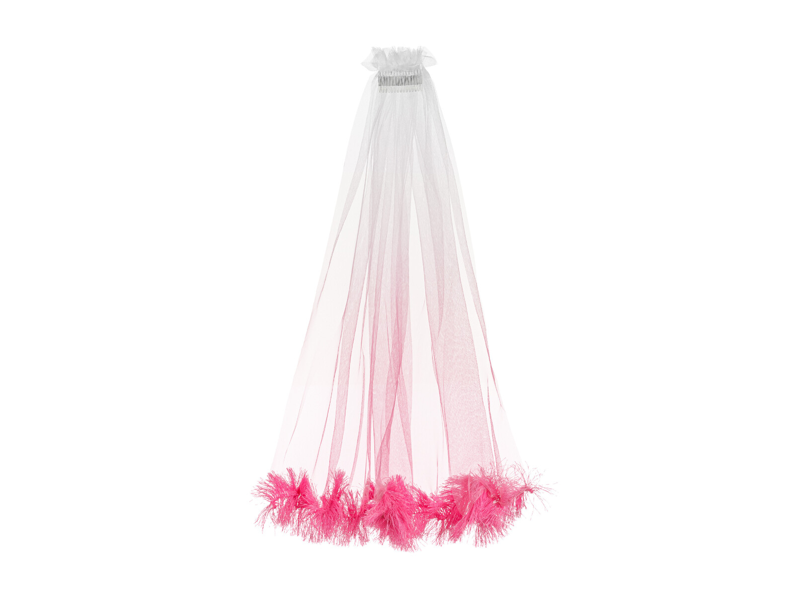 PartyDeco Závoj na rozlúčku so slobodou ružový 69 cm
