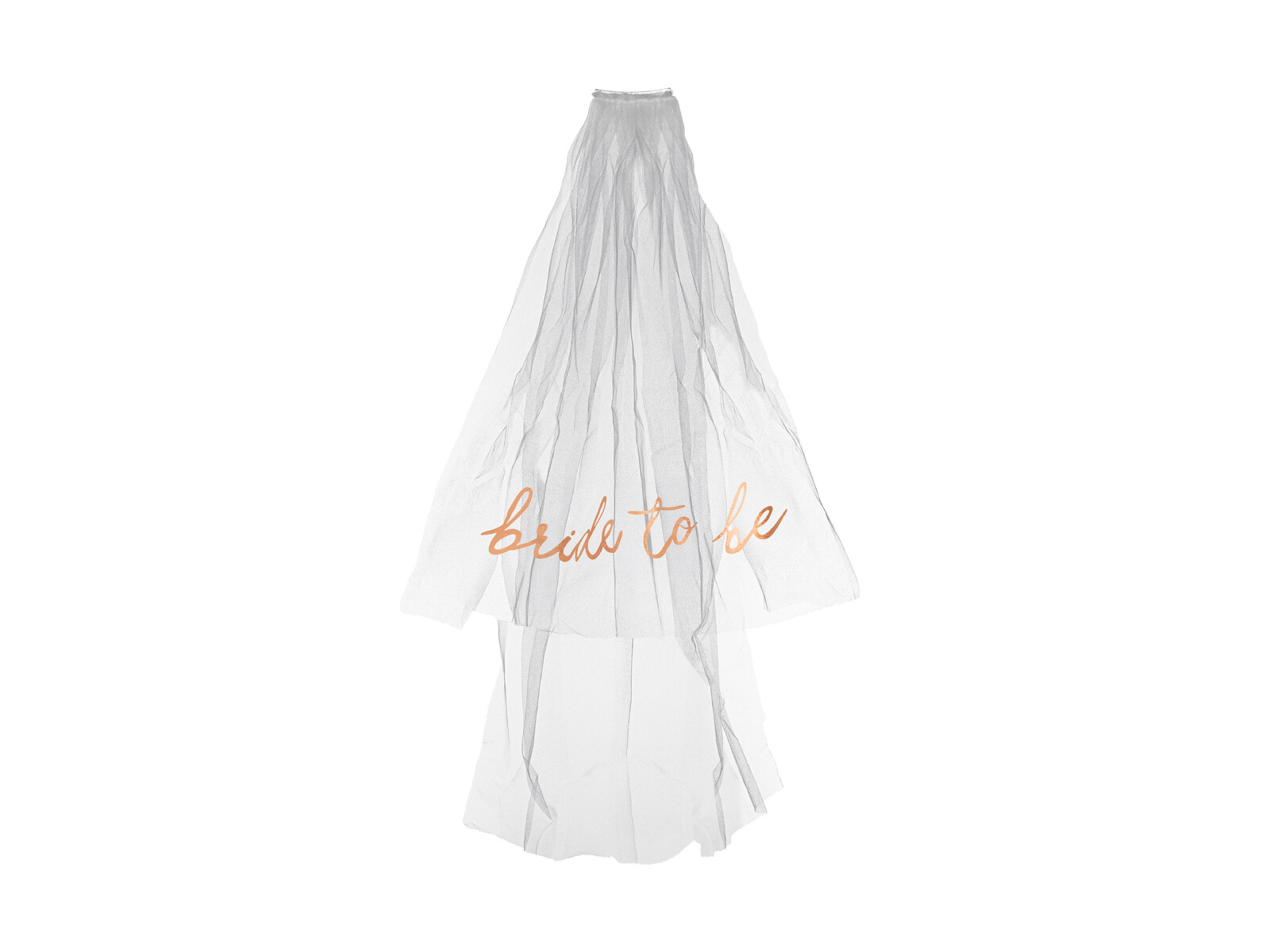 PartyDeco Elegantný závoj Bride to be - Biely 63 cm