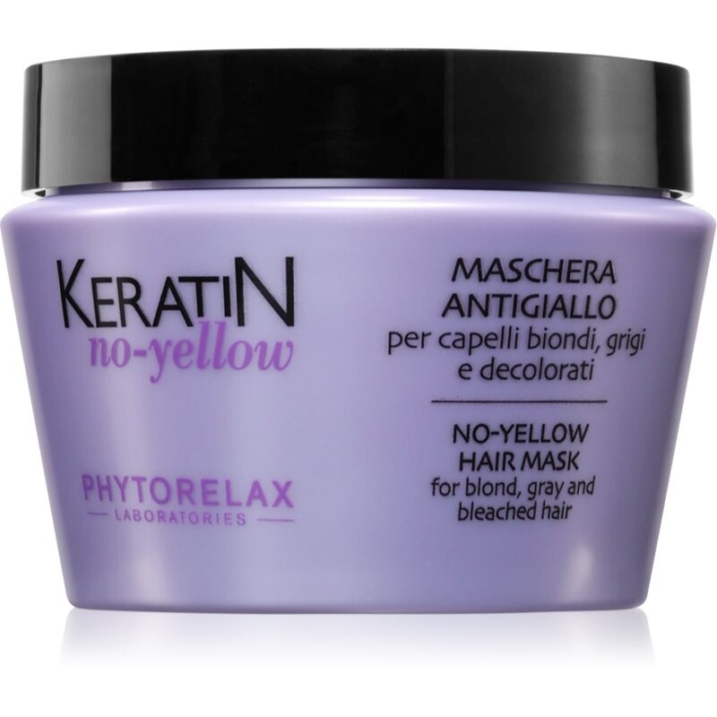 Phytorelax Laboratories Keratin No-Yellow maska proti žltým tónom pre blond a šedivé vlasy 250 ml