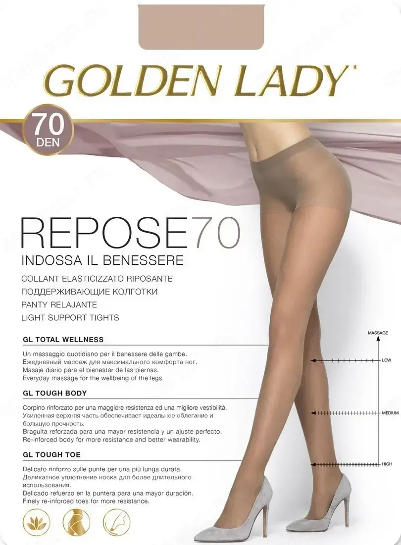 Pančuchové nohavice Repose 70 DEN - GOLDEN LADY meloun 4
