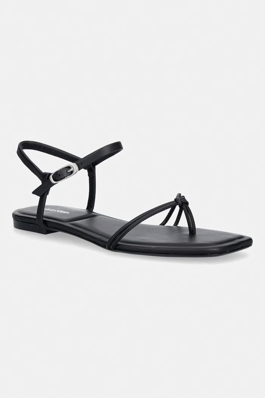 Calvin Klein sandále dámske SQUARE FLAT SANDAL STRAP LTH