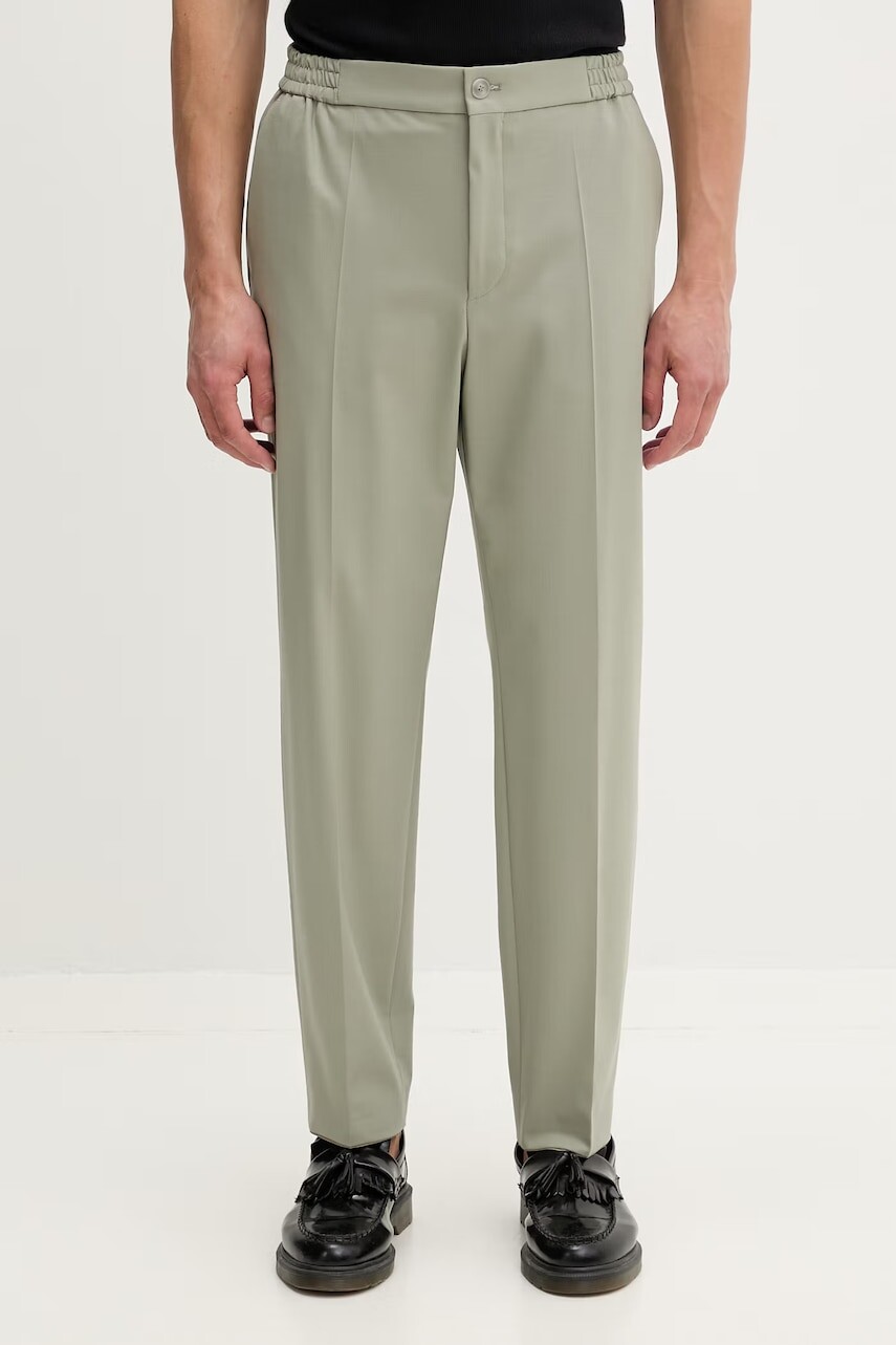 HUGO nohavice slim fit pánske s vlnou Gos233F1X