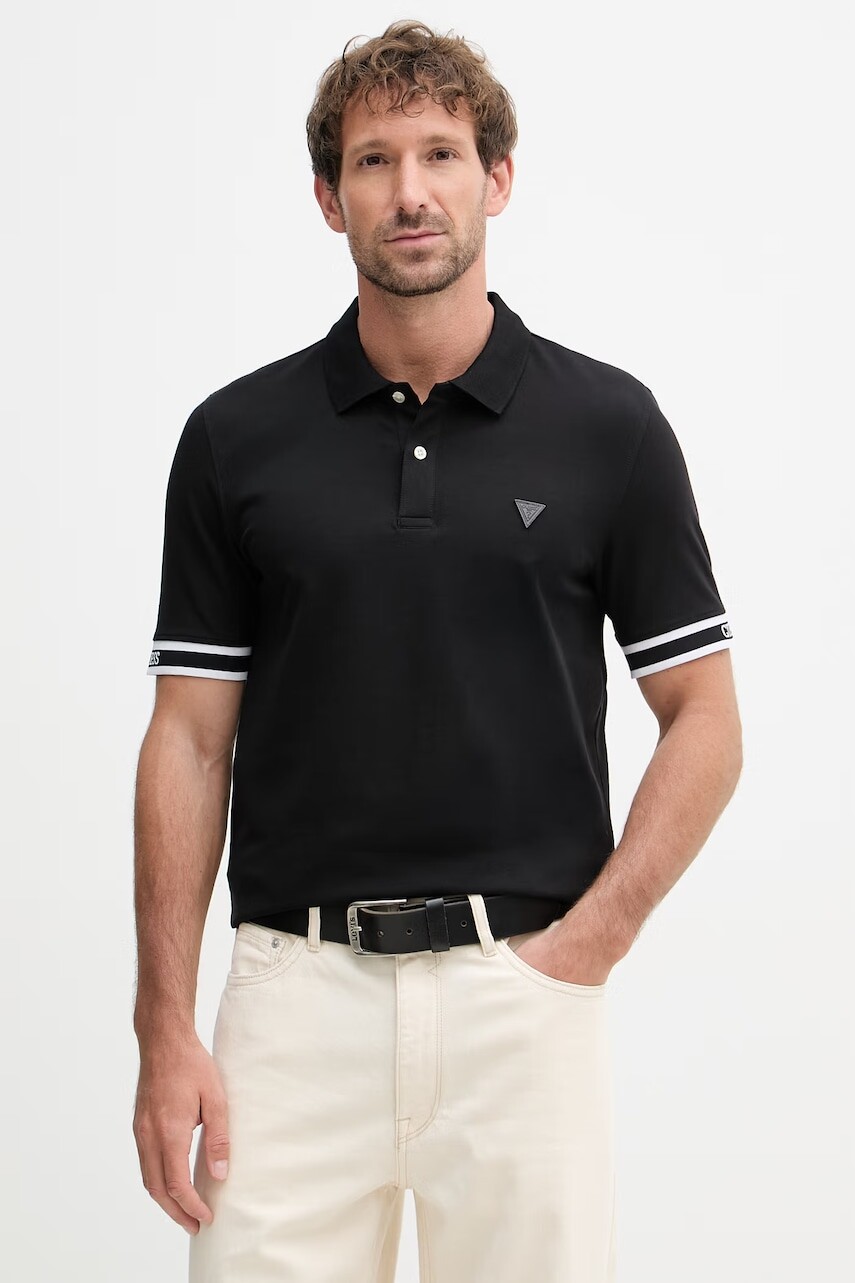 Guess polo tričko pánske bavlnené s elastanom LYLE