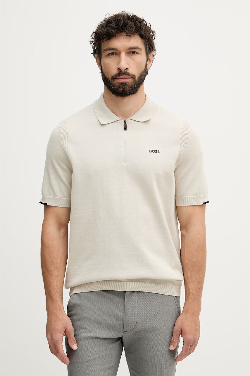 BOSS Green úpletové polo tričko pánske bavlnené X PS