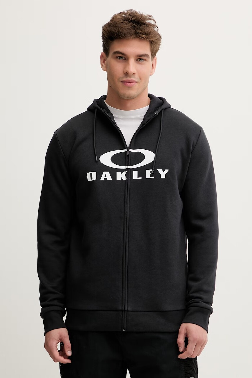Oakley mikina na zips s kapucňou pánska s bavlnou
