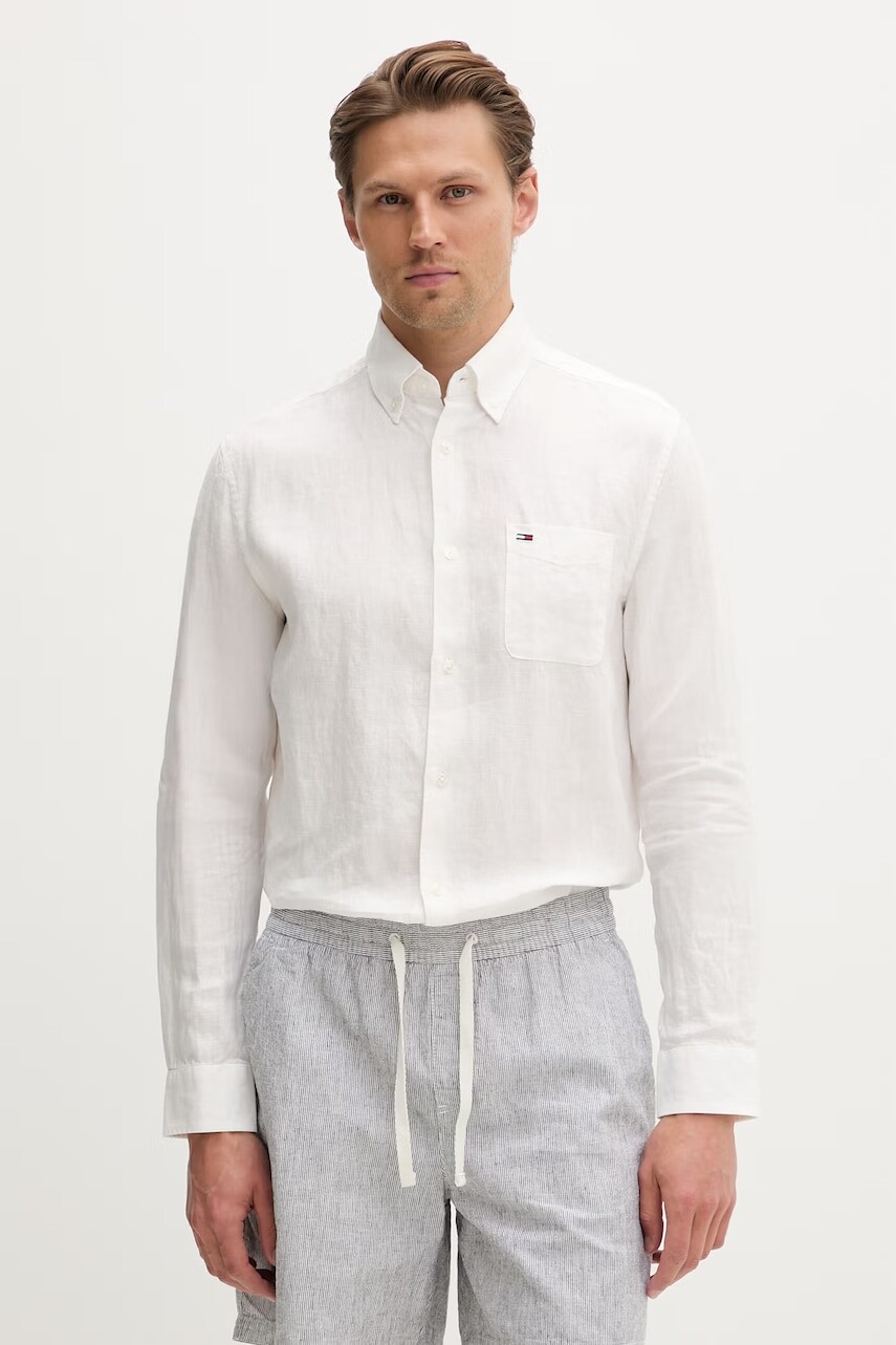 Tommy Jeans košeľa pánska ľanová