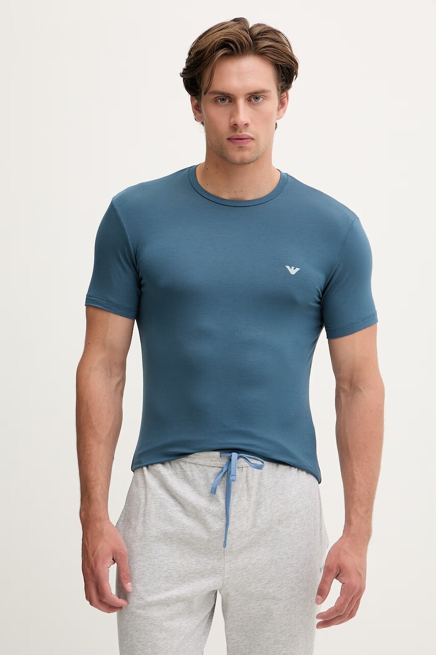 Emporio Armani Underwear basic tričko pánske s viskózou 2-pack