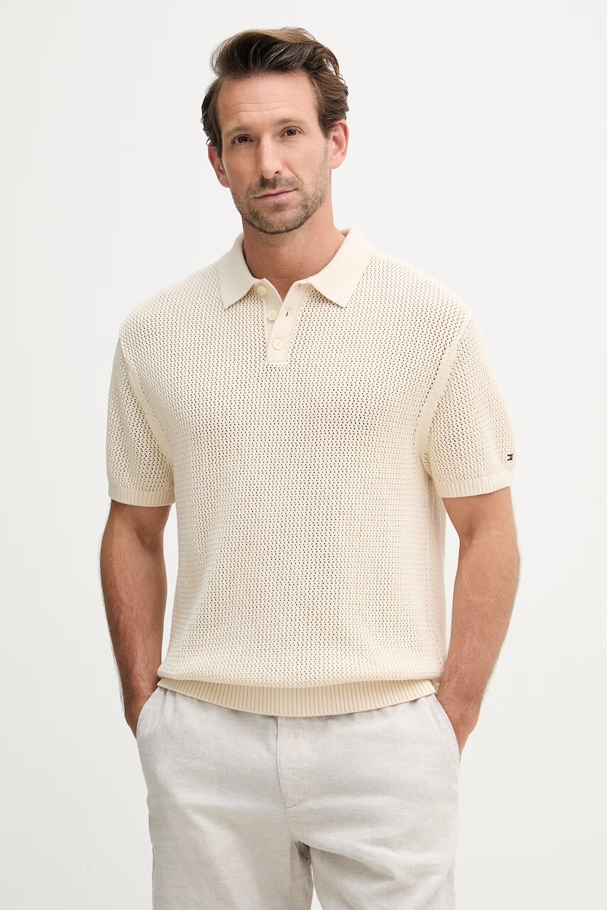 Tommy Hilfiger úpletové polo tričko pánske bavlnené SUMMER
