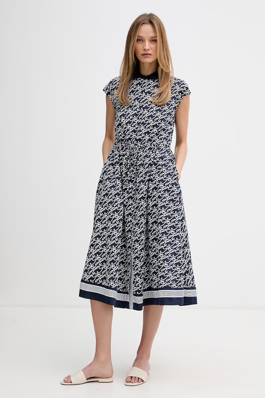 Tommy Hilfiger košeľové šaty s hodvábom SUMMER