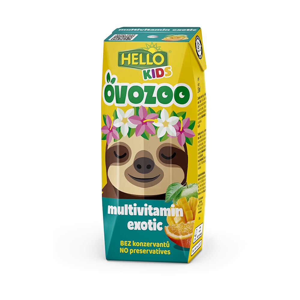 HELLO Ovozoo multivitamín 250 ml x 18 kusov