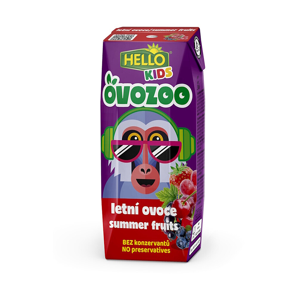 HELLO Ovozoo letné ovocie 250 ml x 18 kusov