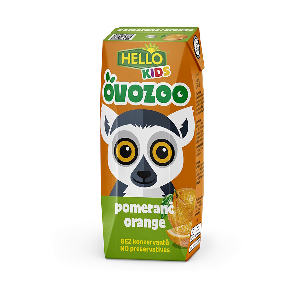 HELLO Ovozoo pomaranč 250 ml x 18 kusov