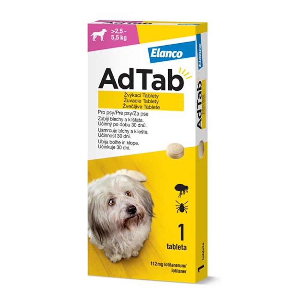 ADTAB 112 mg žuvacia tableta pre psov od 2,5–5,5 kg 1 kus