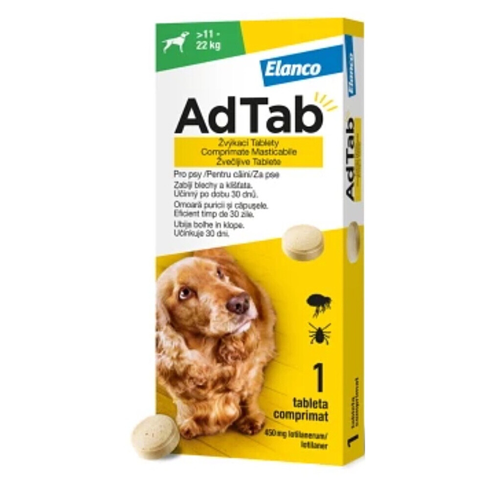 ADTAB 450 mg žuvacia tableta pre psov od 11–22 kg 1 kus