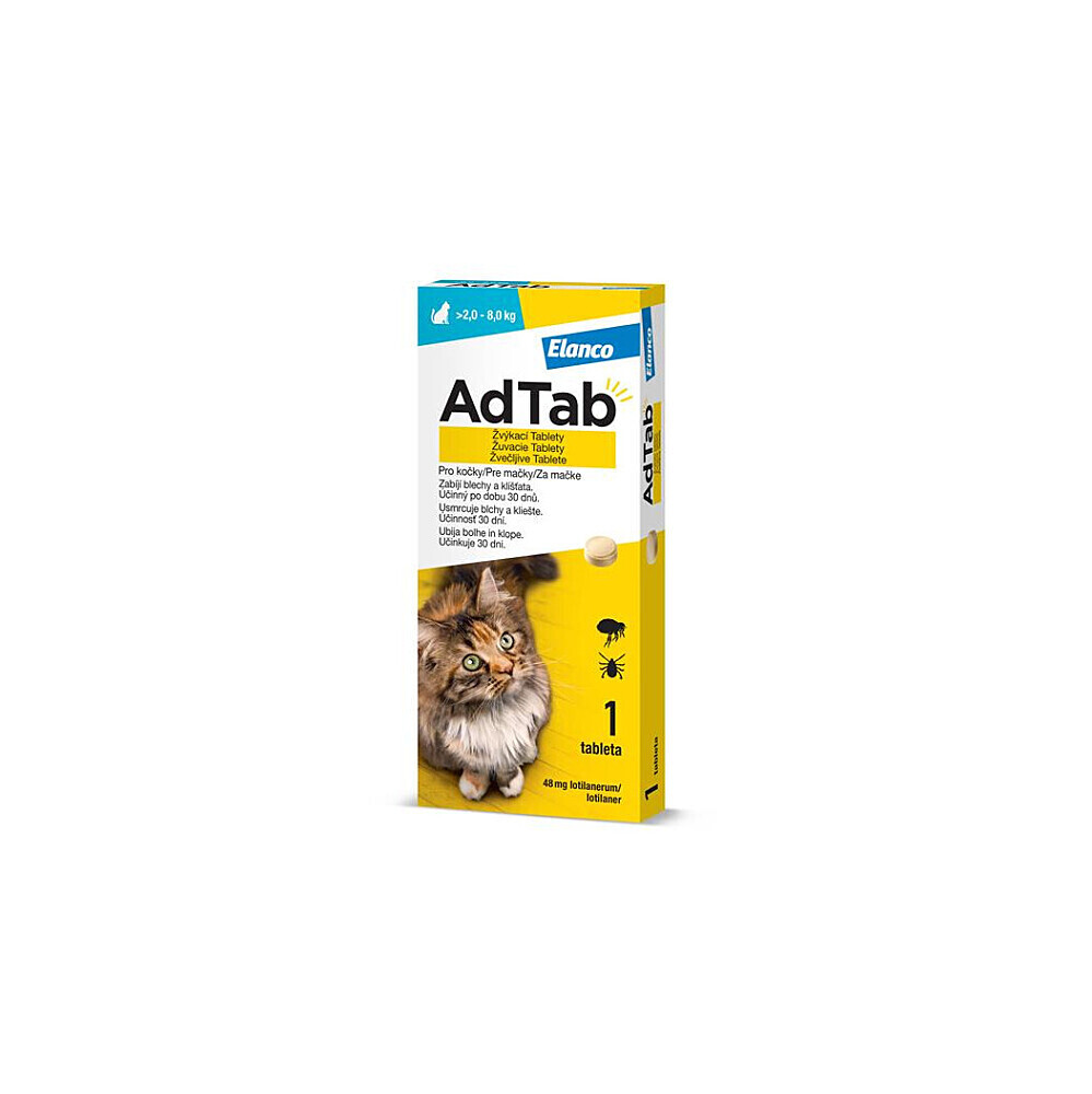ADTAB 12 mg žuvacia tableta pre mačky od 2,0–8,0 kg 1 kus