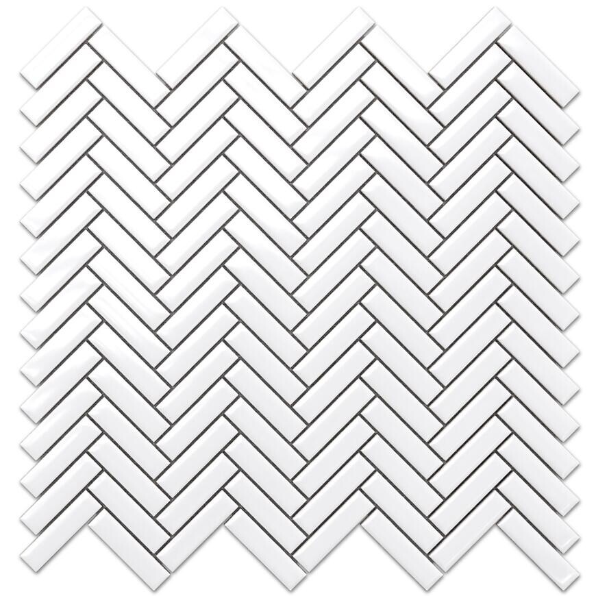 Mozaika Mini Chevron White Gloss 27/28
