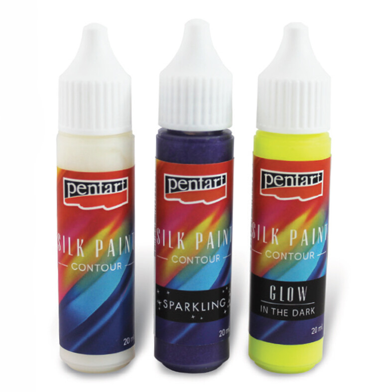 Kontúra na hodváb fosforová - 20 ml | rôzne farby