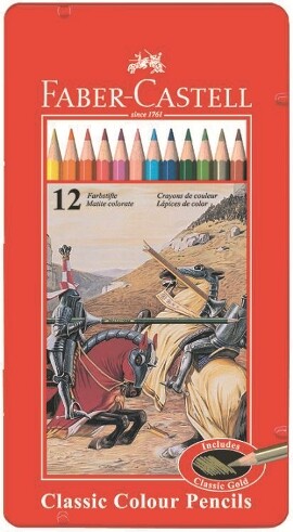 Pastelky Rytier set 12 farebné v plechu