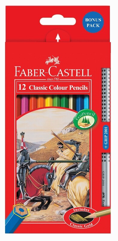 Pastelky Castell set 12 farebné+ceruzka GRIP 2001 ZDARMA