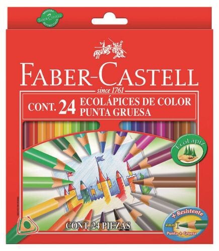 ECO pastelky trojhranné s tuhou 4mm set 24 farebné