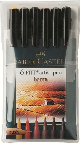PITT umelecké perá set 6 Terra